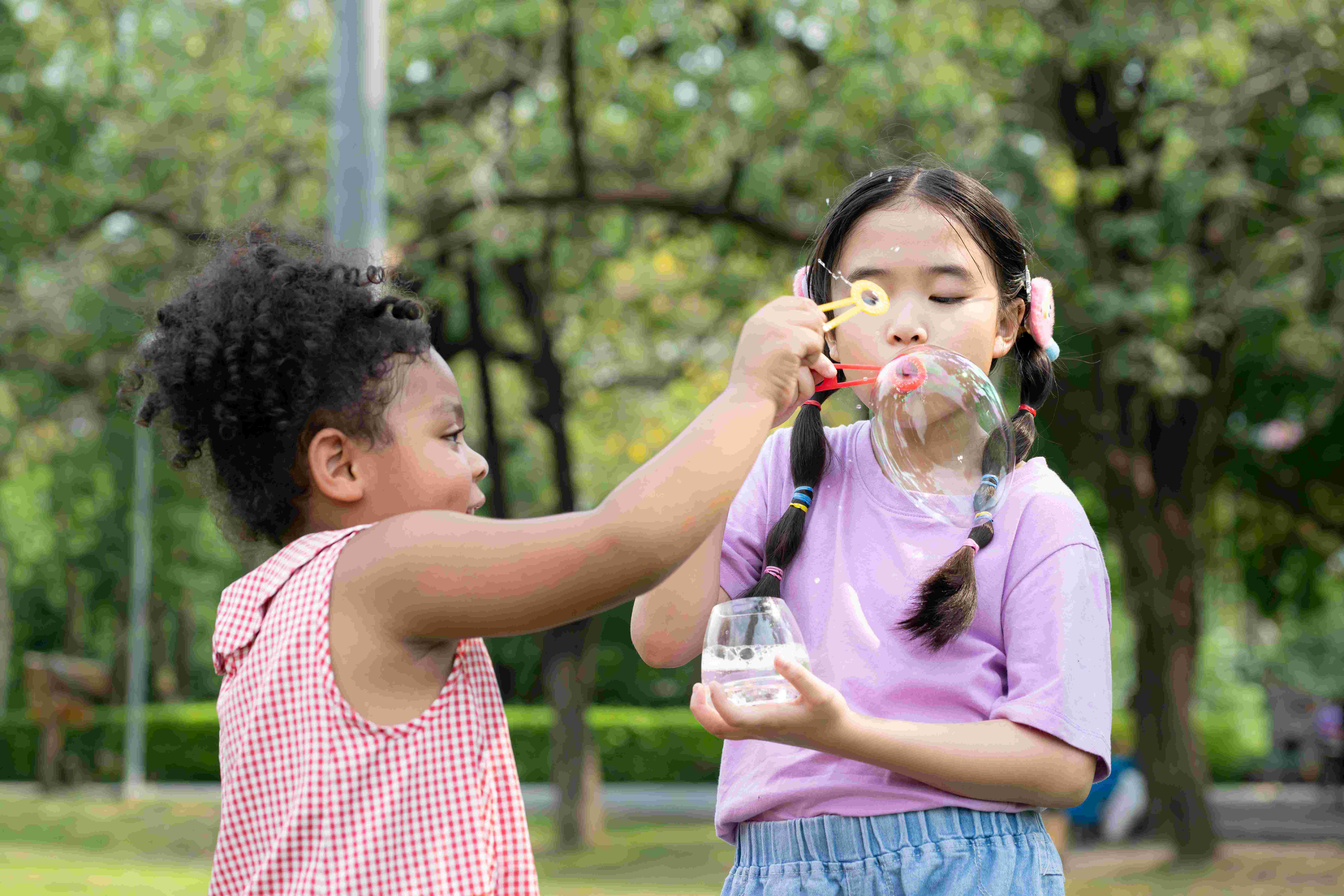 children playing in the park